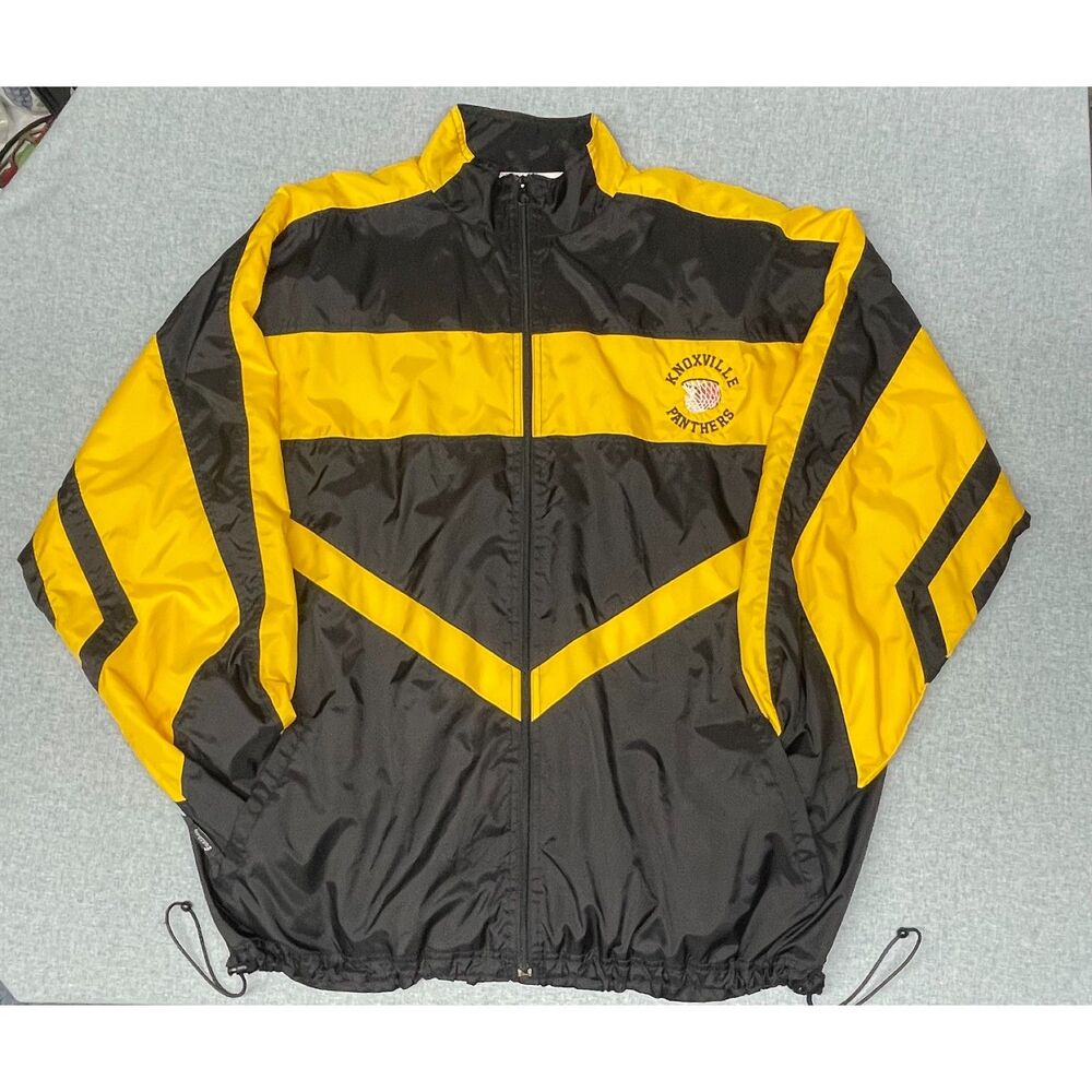 Eastbay Knoxville Panthers Windbreaker Jacket XL Black Yellow Full Zip Athletic